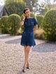 Britney Lace Dress Blue color