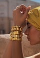 Mirage Flo Stack Elastic Bracelets (Set of 5) Gold color