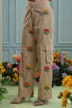 Too Sweet Cargo Pant Beige Floral color