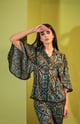 Nocturnal Embellished Cinched Shirt Green/Black color