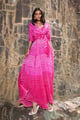 Bandhani Crop Shirt Fuchsia color