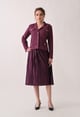 Swede Blazer with Pleated Skirt Wine color