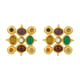 Power of Nine Navratan Stud Earrings Multicolor color