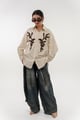 Butterscotch Embellished Striped Shirt Off White color