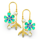 Fae Bloom Earrings Green/Blue color