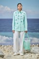 Embroidered Classic Shirt in Premium Cotton Poplin Mint Green color