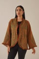 Royal Embroidered Tweed Jacket Burnt Orange color
