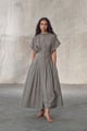 Organic Cotton Structured Maxi Dress Grey color