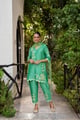 Royale Applique Kurta Set Green color