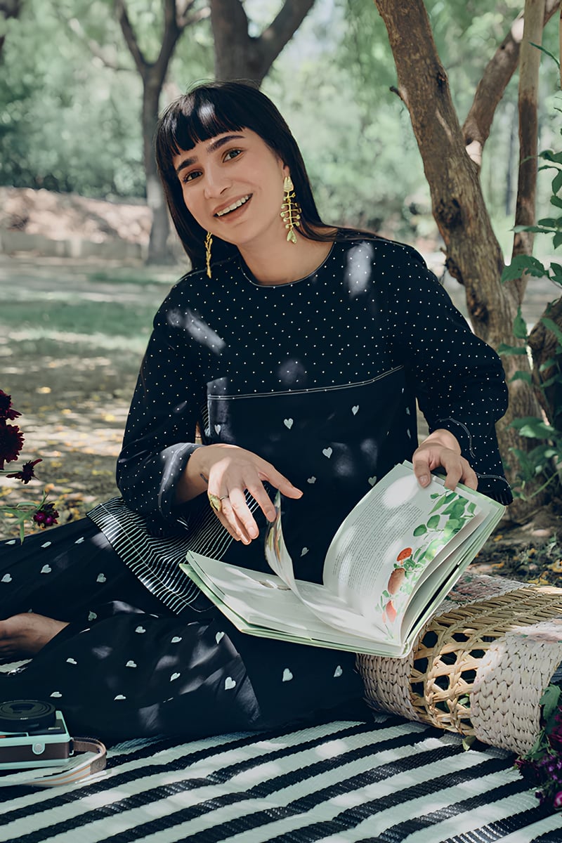 Black and White Printed Cotton Co-ord Set — Ganga Fashions Pvt Ltd