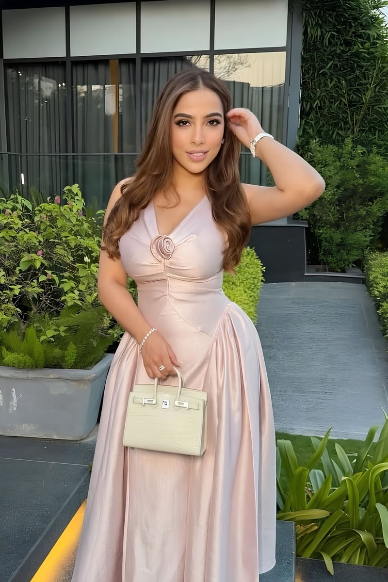 Pale Pink Taffeta Fit and Flare Midi Dress with Rosette — SISTER JANE