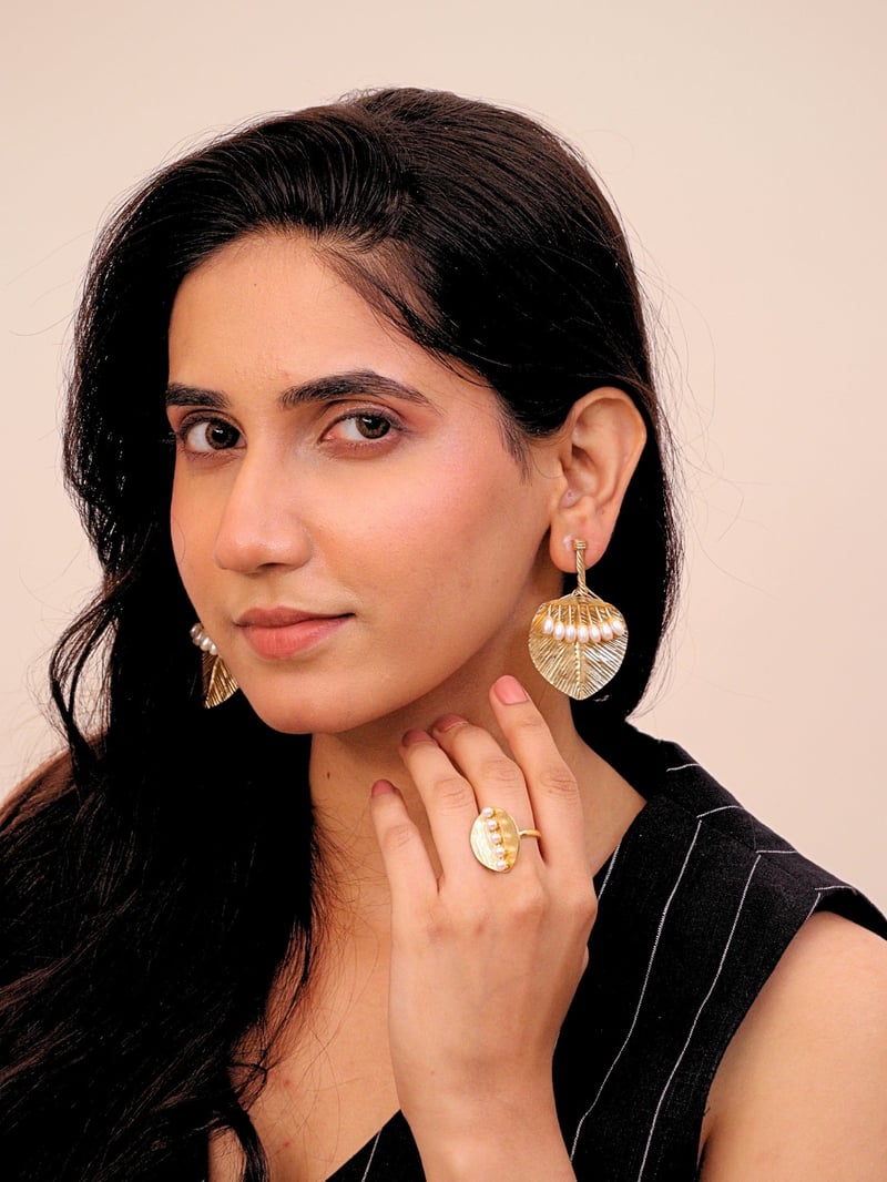 Siaa Brass Earrings for Women 18K Gold Plated
