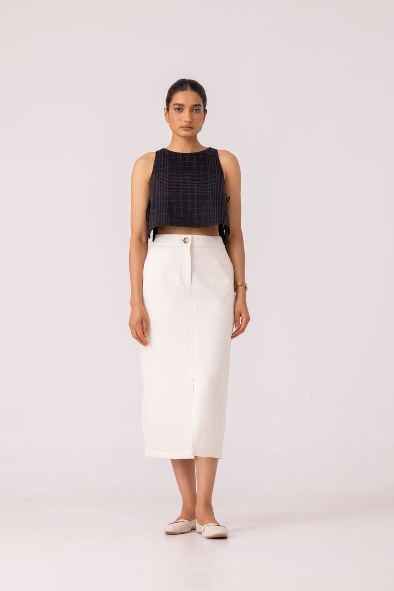Roxanne Handwoven Denim Skirt