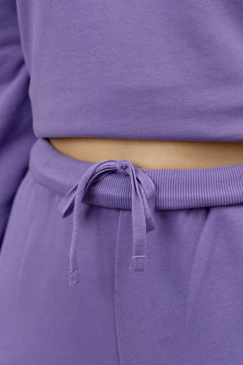Lavender Cotton Terry Wide-Leg Lounge Pants