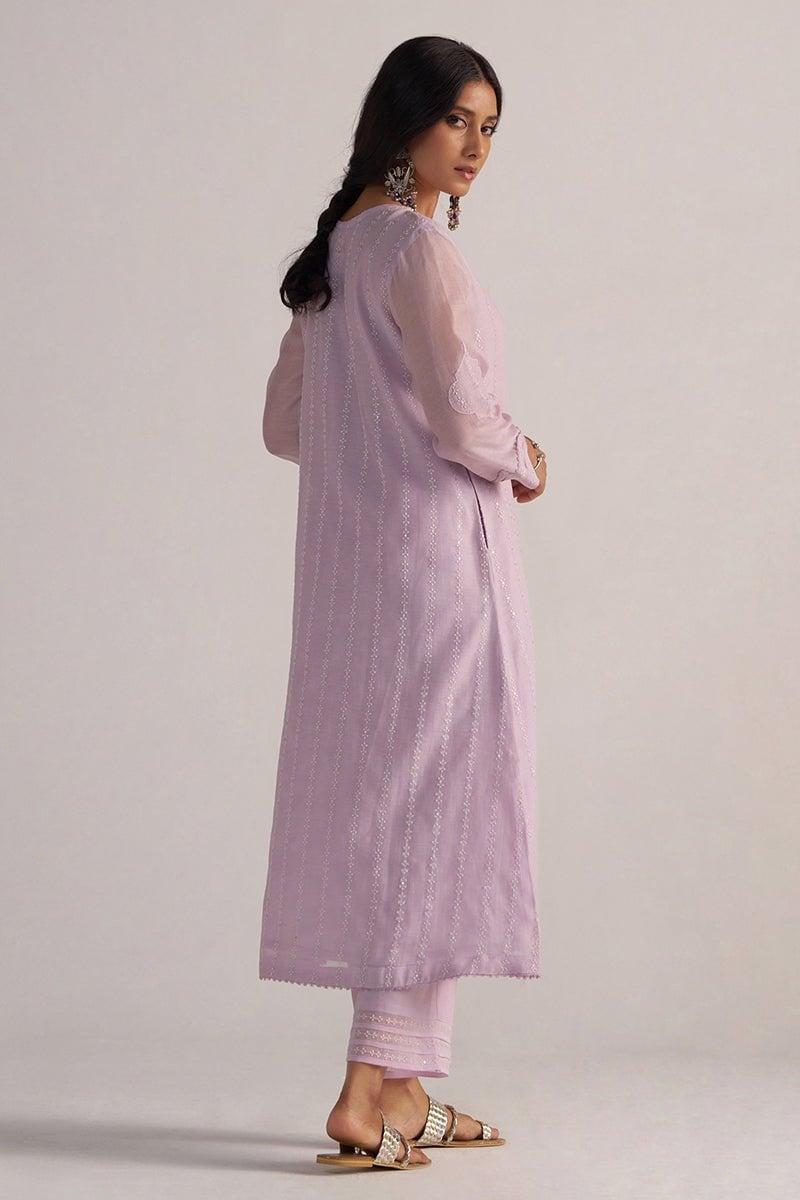 Winsome Orchid Chanderi Kurta and Pant Co-ord Set