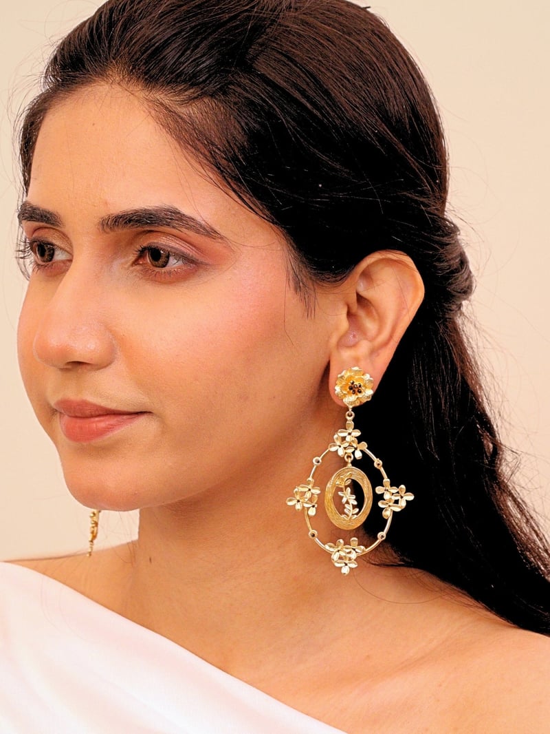 Tamara Brass Earrings for Women 18K Gold Plated