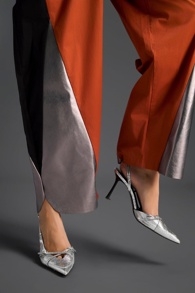 Rust Colorblock Jumpsuit with Metallic Panel Detail
