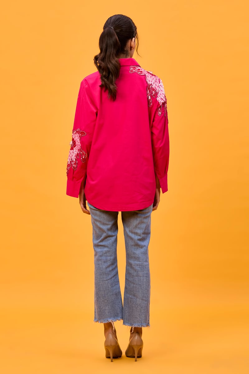 Rani Pink floral boota shirt