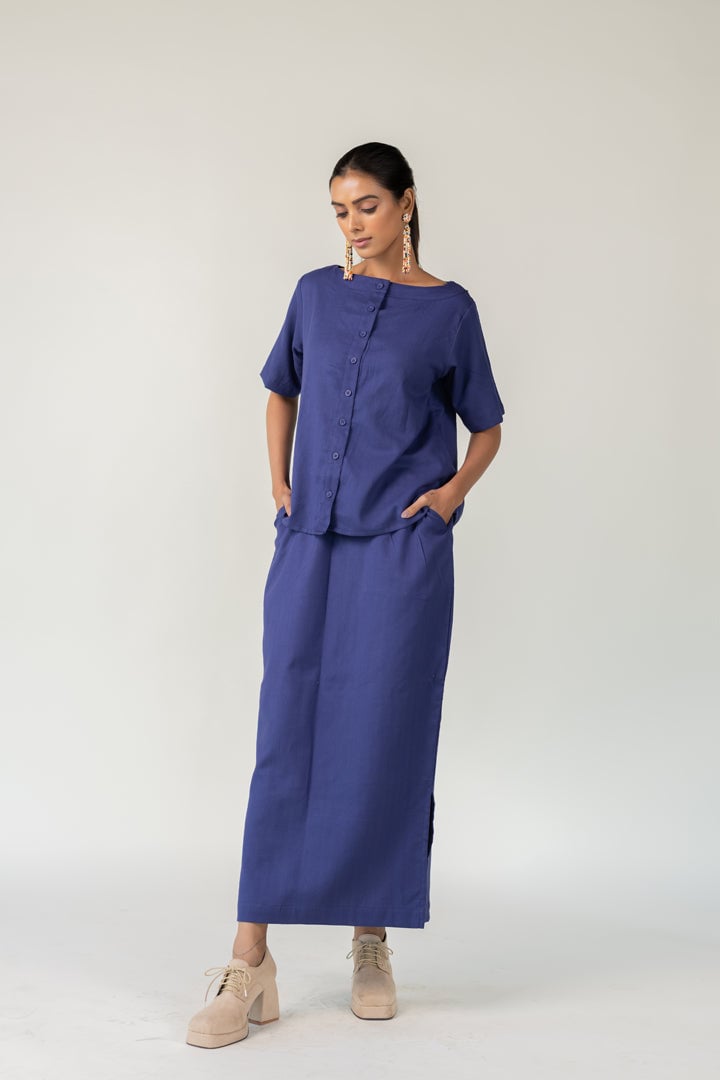 Indigo City-Goer Skirt Set