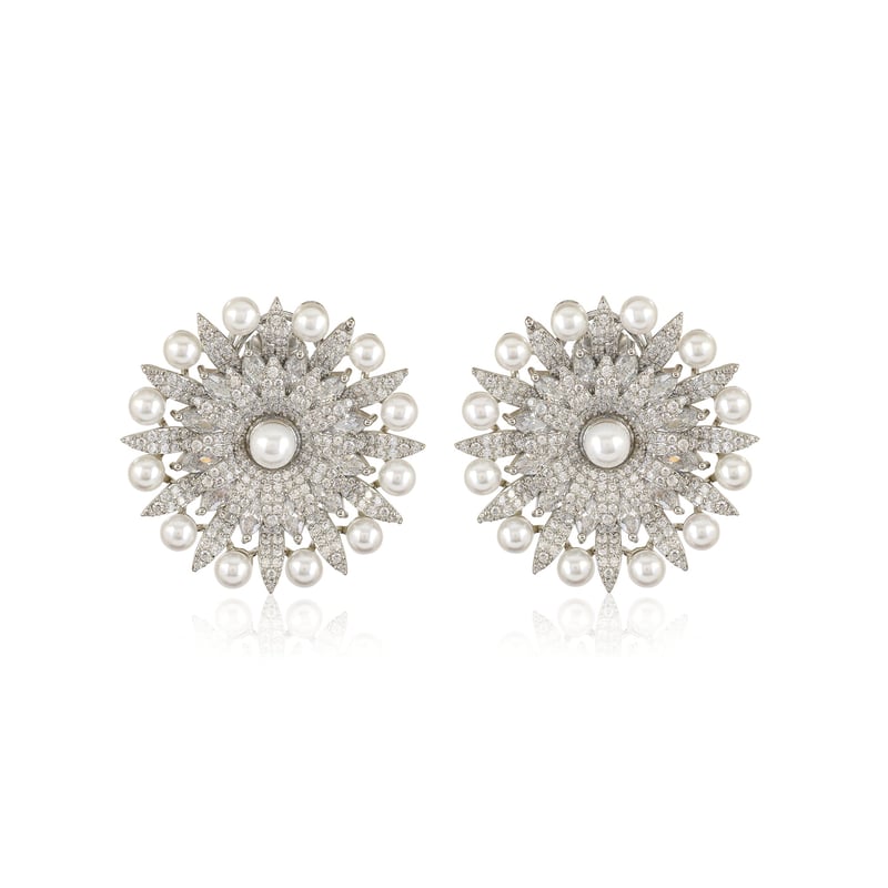 White Sunburst Earrings