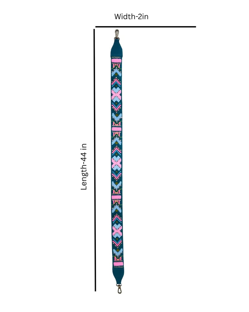 GeoPop Teal Embroidered Handle - (Only Strap)