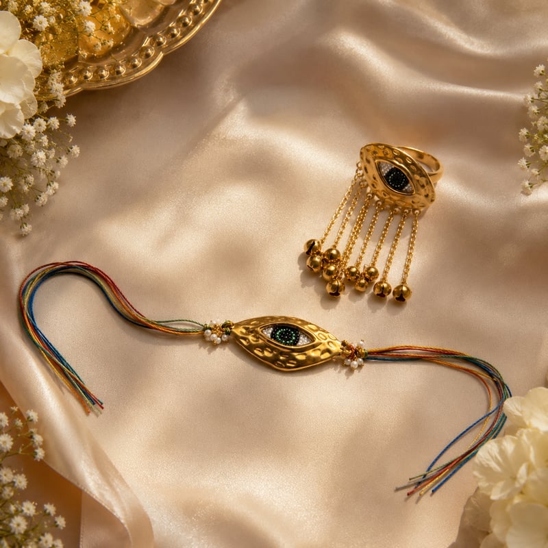 Nazar Rakhi & Ring set (Bhai & Bhabi) — D Mak