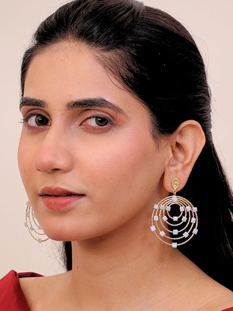 Noorza Brass Earrings for Women 18K Gold Plated