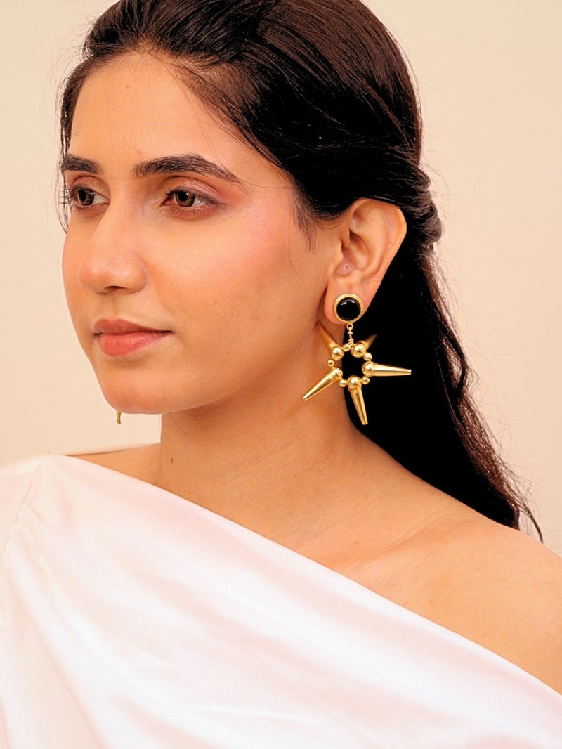 Nazneen Brass Earrings for Women 18K Gold Plated