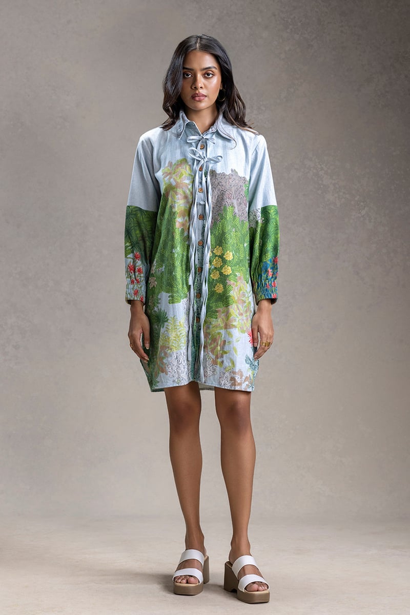 Blume Tie-Up Detailed Shirt Dress — SOUP by Sougat Paul