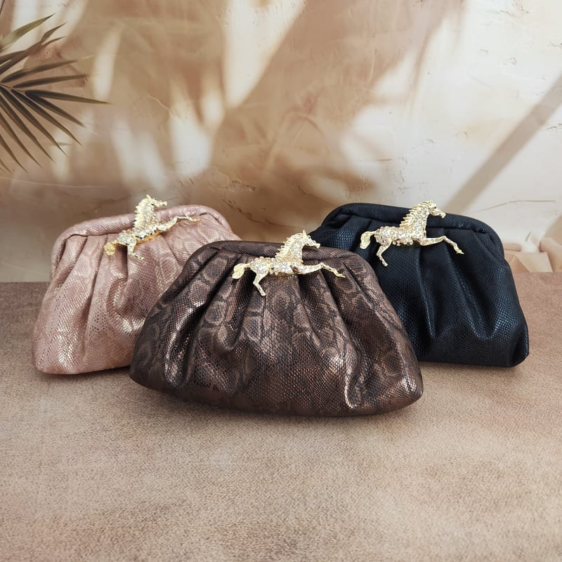Horse Pouchette In Snake Print