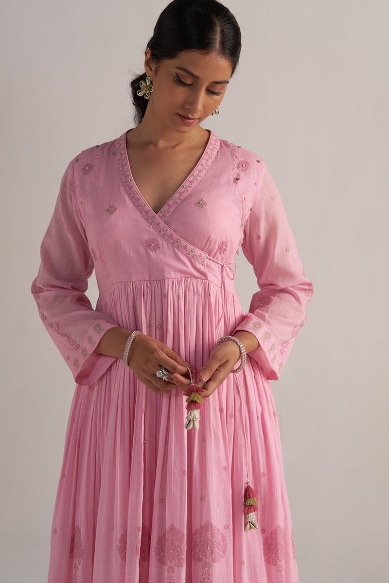 Lilac Sachet Printed Anarkali Kurta Set
