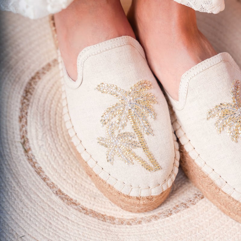 Jumeirah Linen Espadrilles Platforms