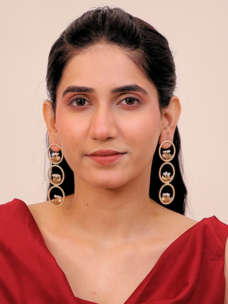 Meherbaan Brass Earring for Women 18K Gold Plated