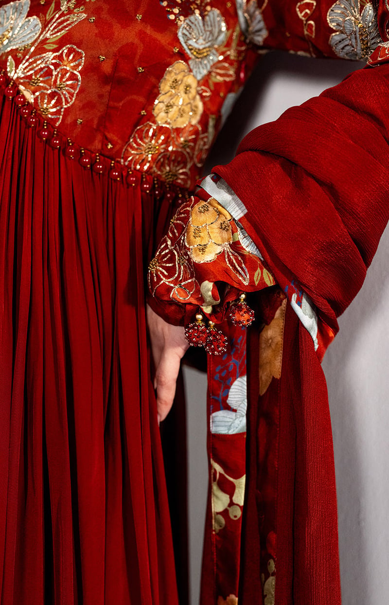 Maroon Embroidered Anarkali Kurta Set with Dupatta