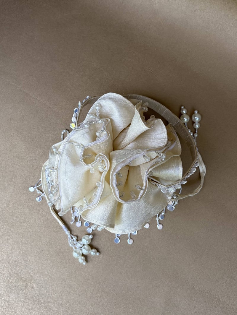 Pearl White Anaat Potli Bag