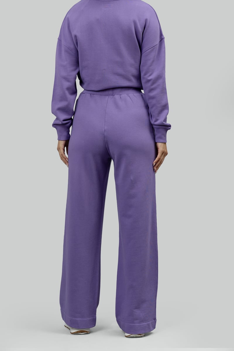 Lavender Cotton Terry Wide-Leg Lounge Pants
