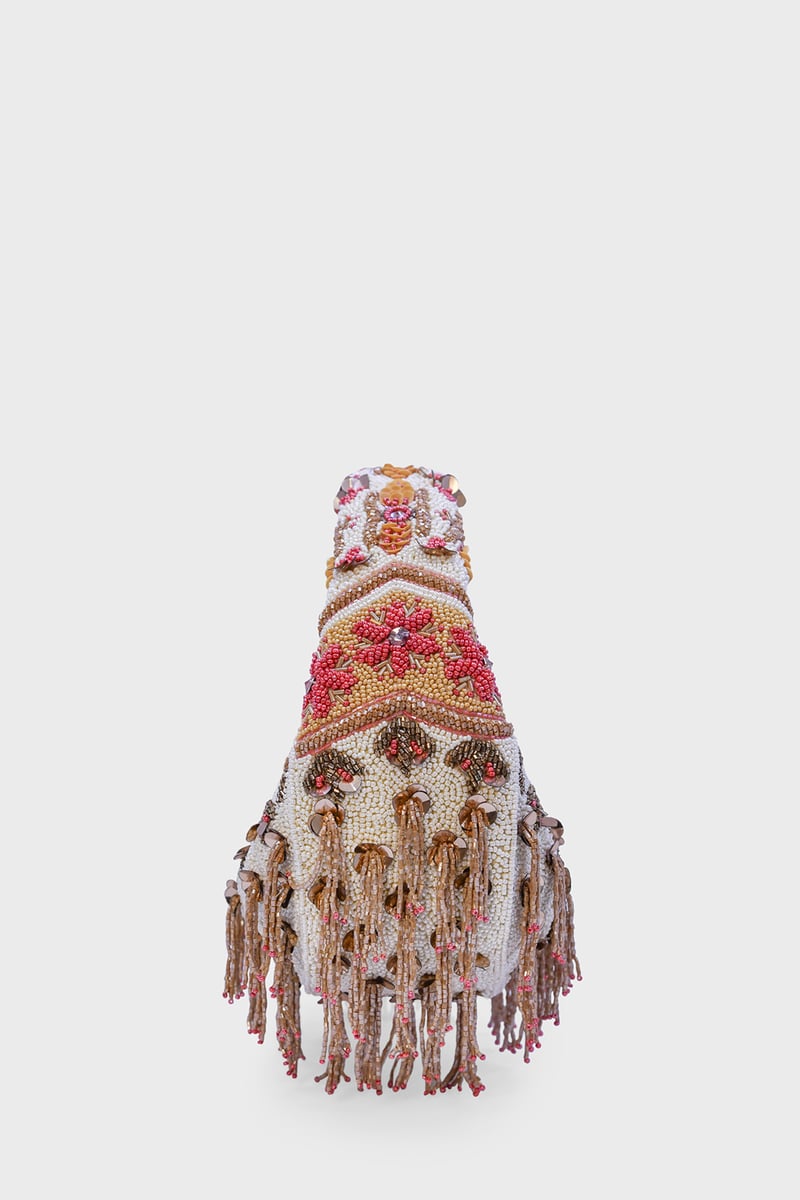 Rose Cascade Embellished Beaded Bag