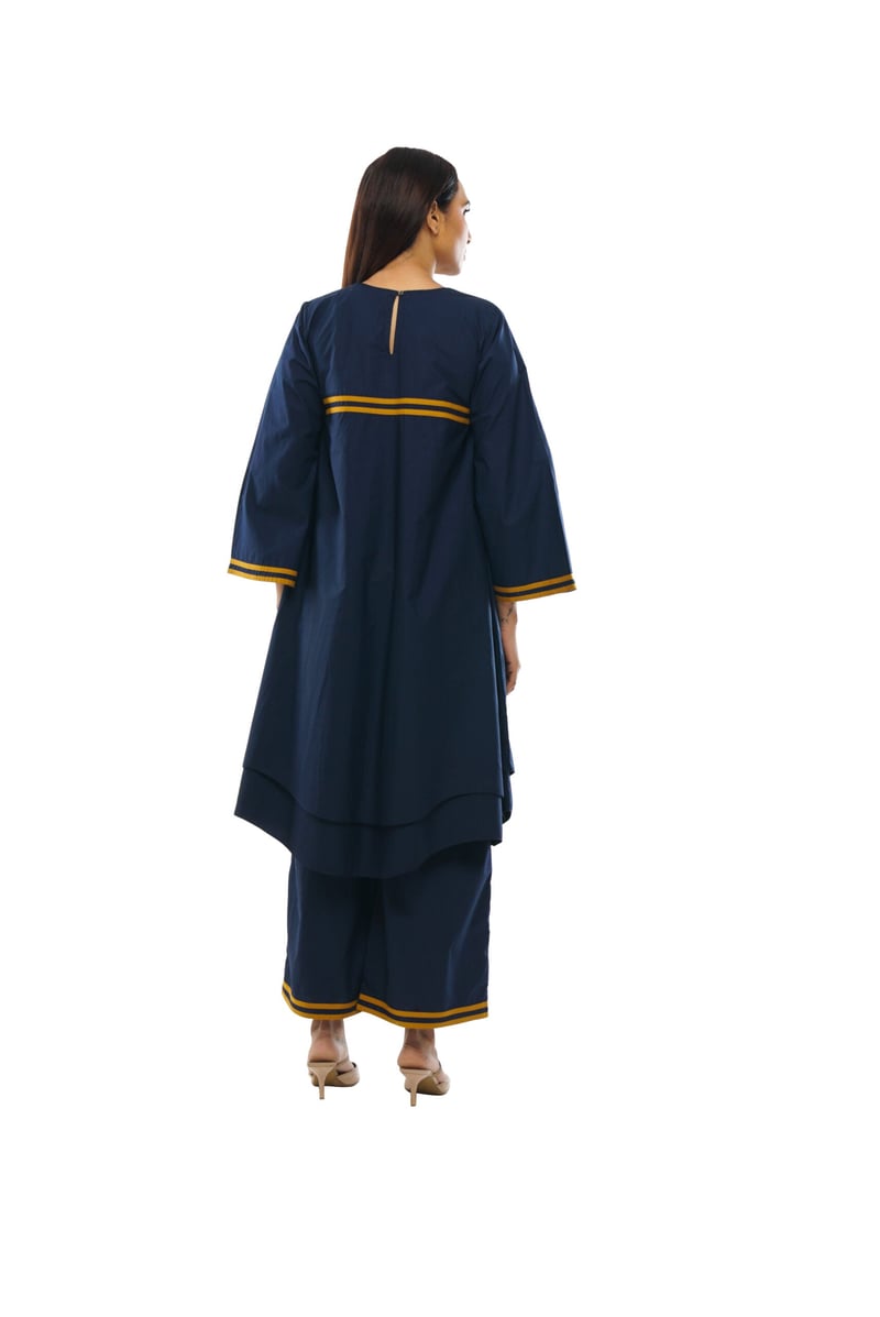 Navy Blue dubble lare flair dress co-ord