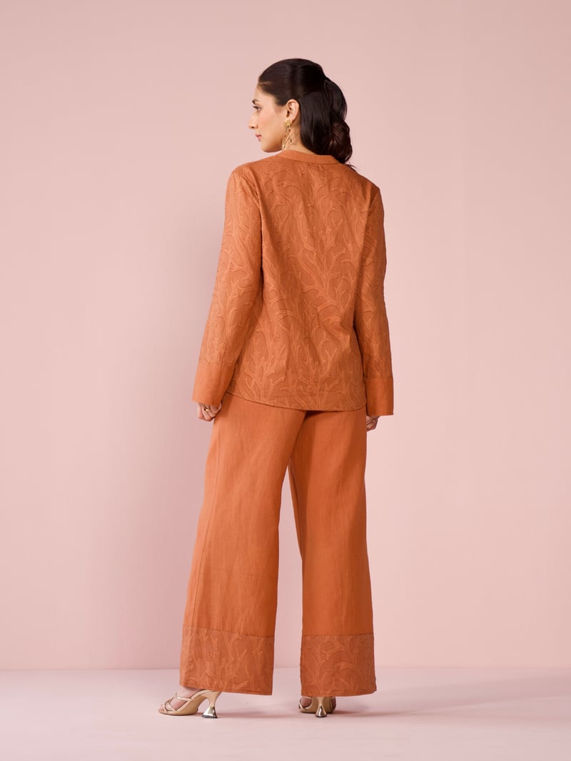 Seaside Linen Blend Jacquard Co-ord Set