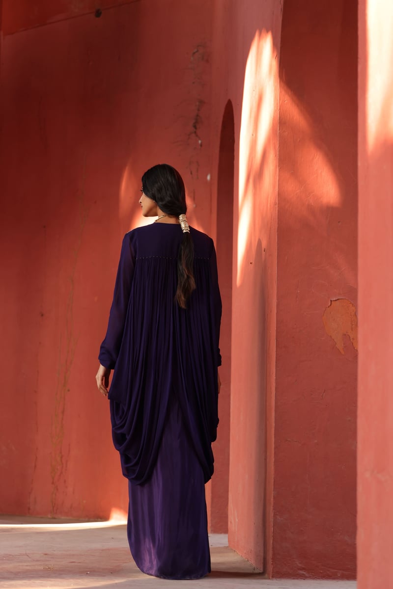 Purple Chanderi Dhoti Set
