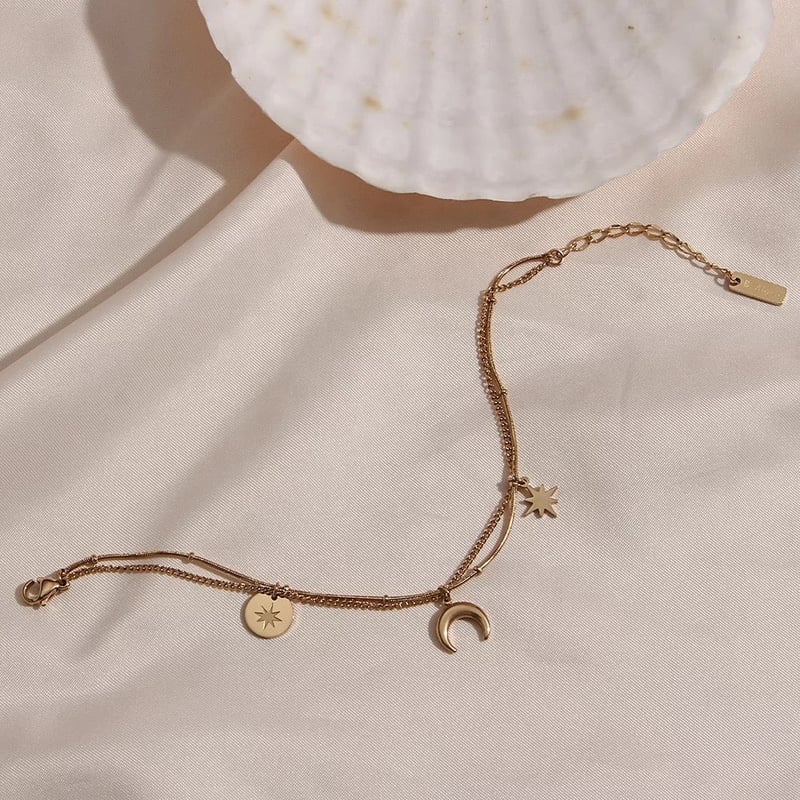 Moon Star Charm Bracelet, Francessca
