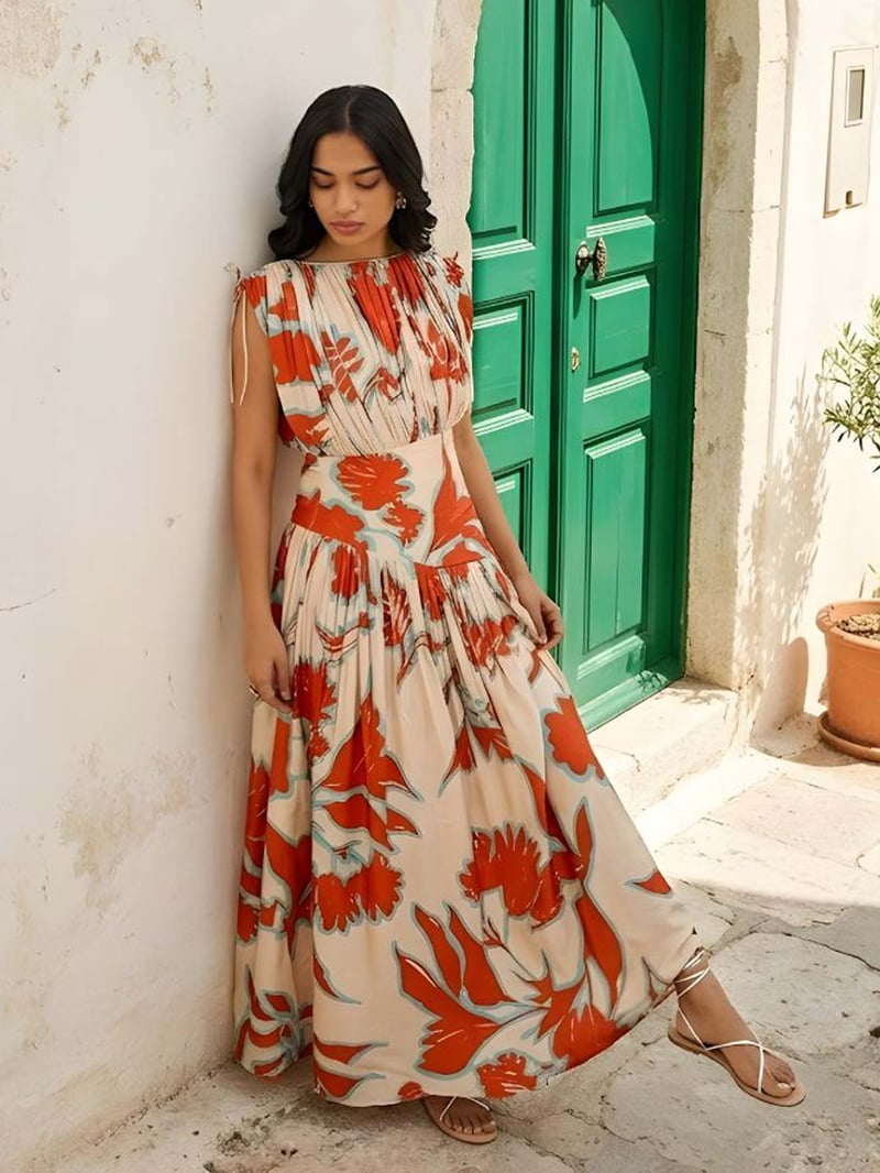 Tuscan Printed Maxi Dress — POPPI