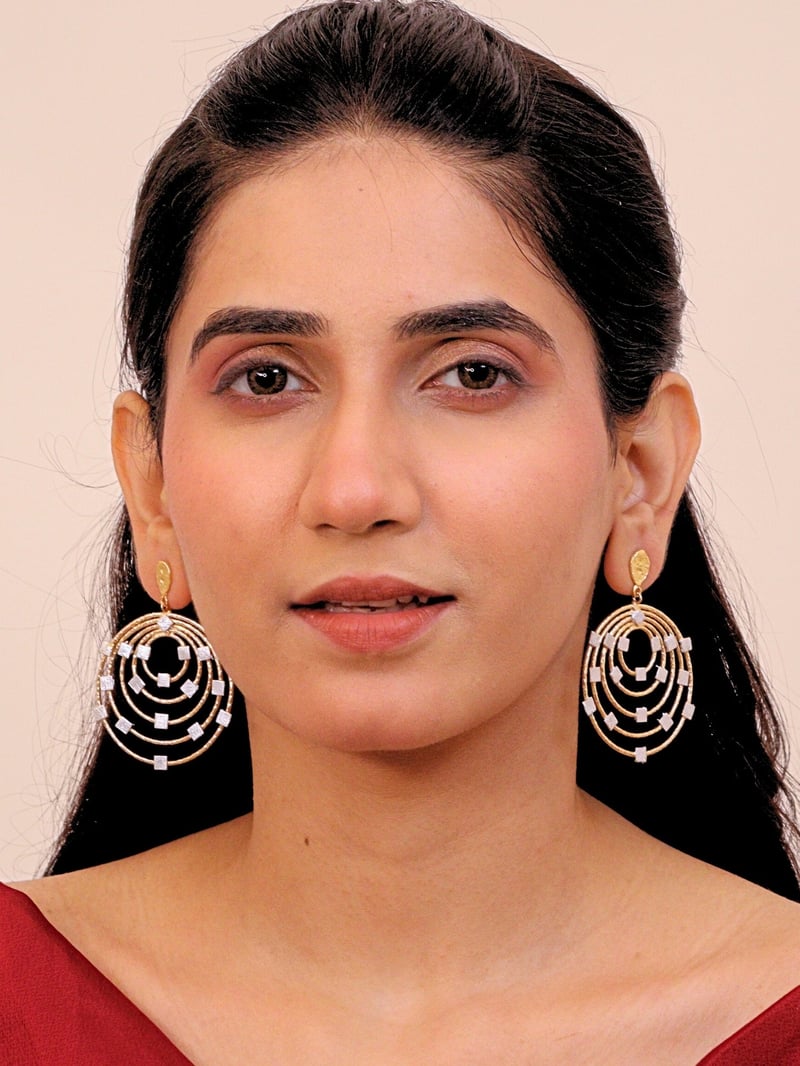 Noorza Brass Earrings for Women 18K Gold Plated