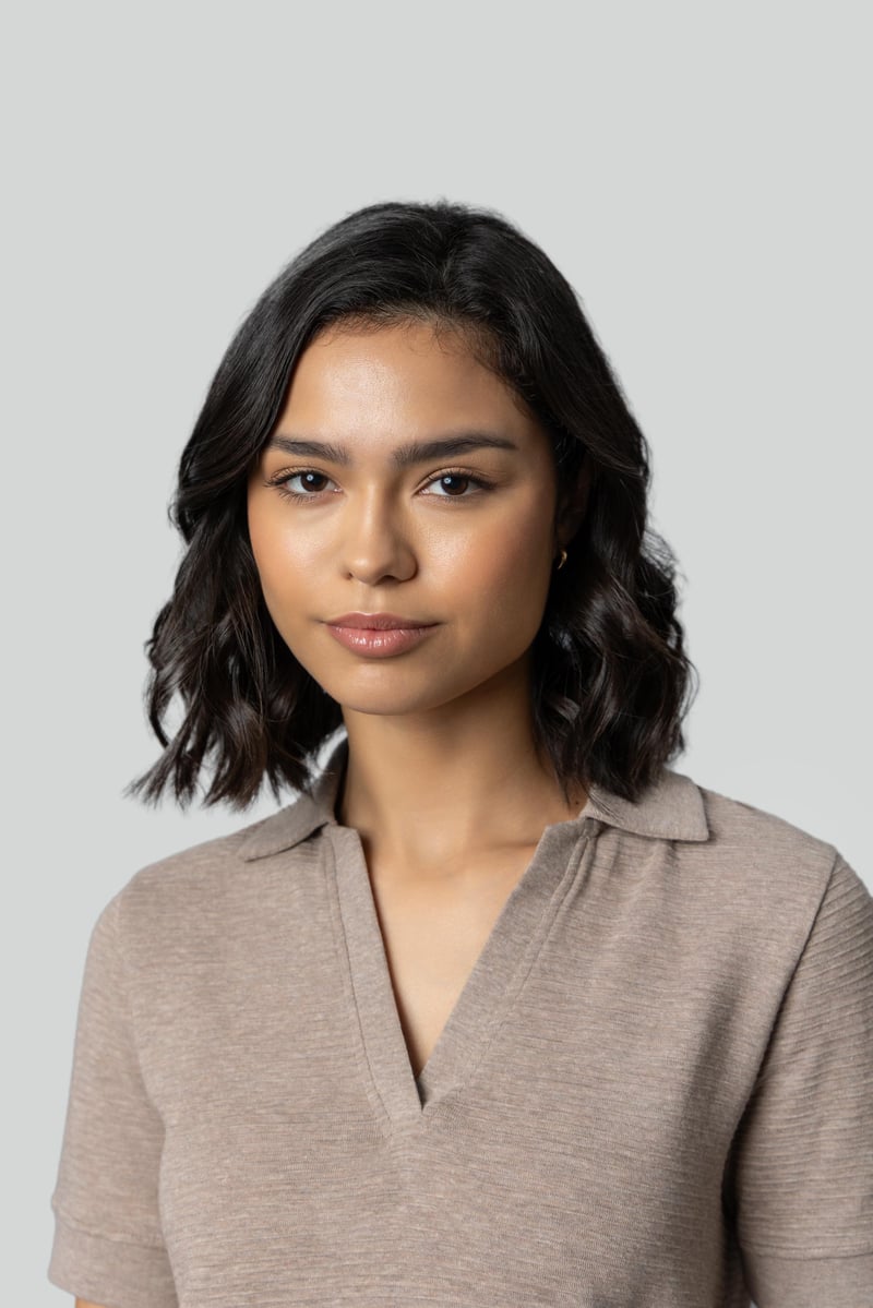 Beige Ottoman Rib Cropped Polo Top