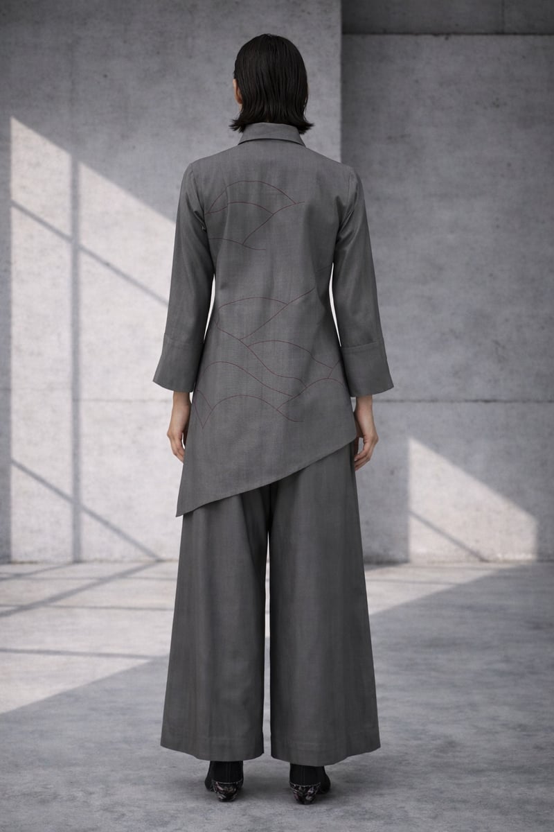 Mizu Graphite Grey Asymmetrical Co-ord Set