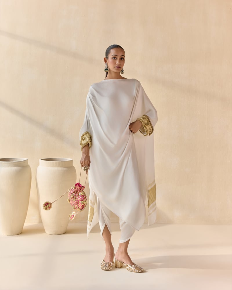 Noor Shwet Draped Set — 5 Elements