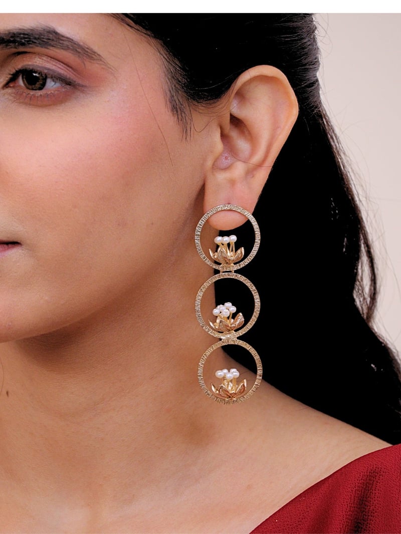 Meherbaan Brass Earring for Women 18K Gold Plated