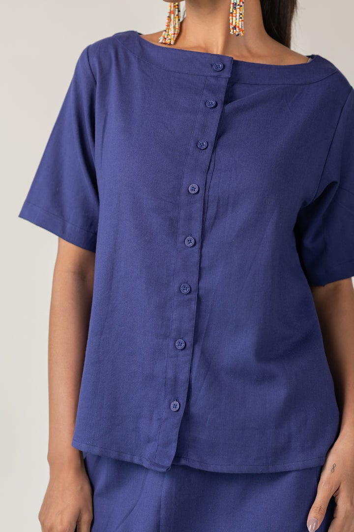 Indigo City-Goer Skirt Set