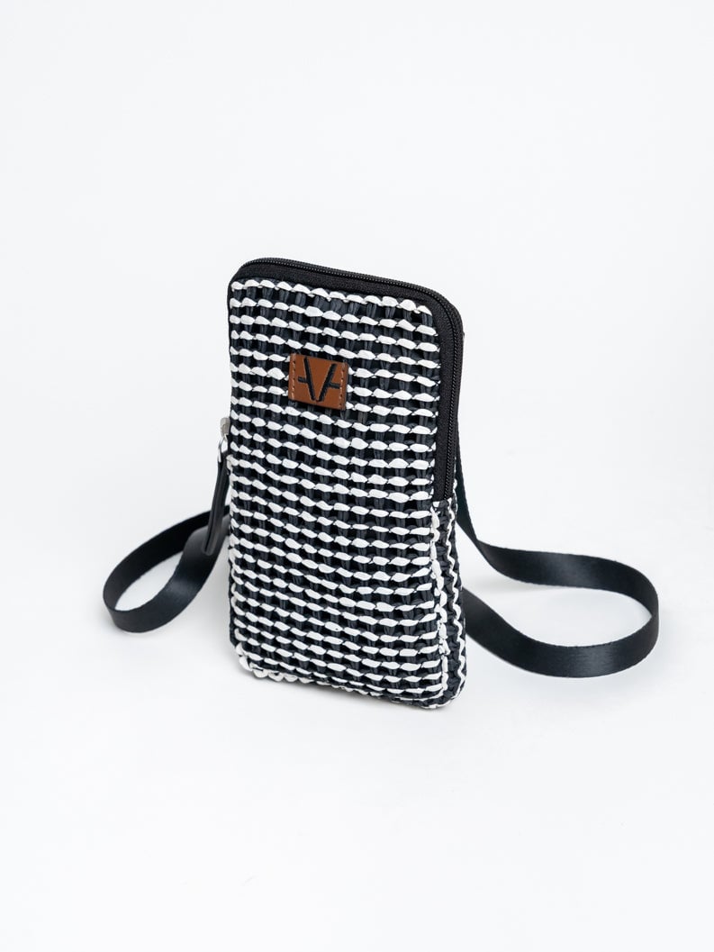 Monochrome Mosaic Mobile Pouch