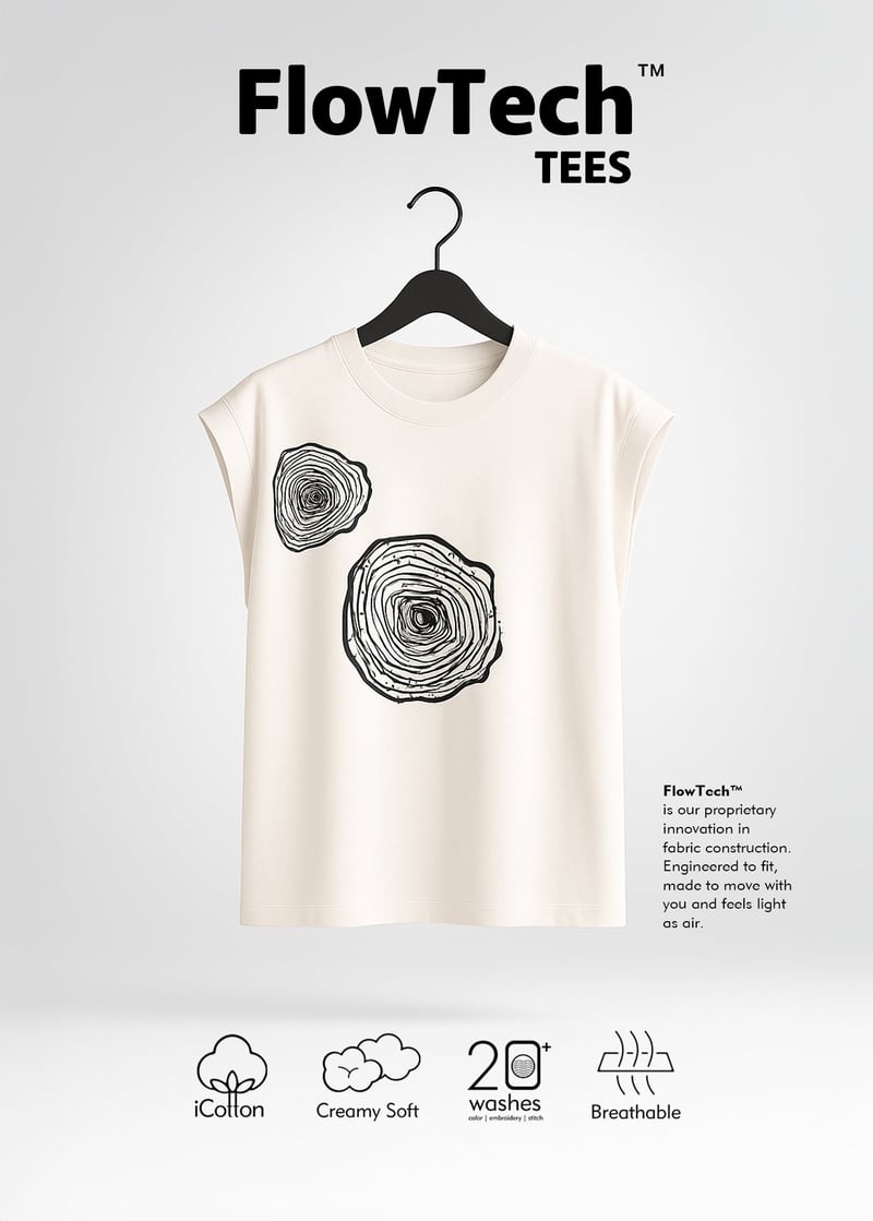 Everlasting White Boxy Muscle Tee with Graphic Print